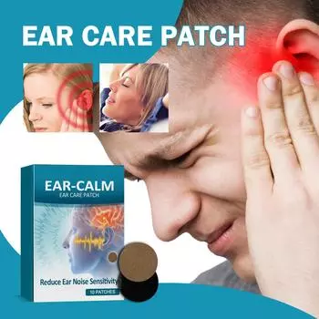 Пластырь от шума в ушах уменьшает шум в ушах, шум в ушах, здоровье ушей, дискомфорт при слухе, головокружение, пластырь для ухода за головой. One Size синий