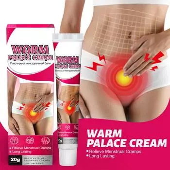 Пластырь Private Разогревающий крем для женщин Менструальный успокаивающий крем для нижней части живота. розовый