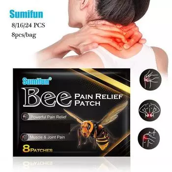 Пластырь Sumifun с пчелиным ядом, коленный пояснично-шейный пластырь, обезболивающий пластырь 8pcs/1bag