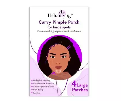 Пластырь Urban yog Acne Curvy Pimple Patch - Невидимые наклейки для лица с 100% гидроколлоидным покрытием, поглощающим прыщи/акне Pack of 1
