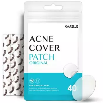 Пластыри от прыщей Avarelle Spot Patch Cover Пластыри Absorbs Tea Tree Calendula Сертифицированный гидроколлоидный Spot Cover (40 Количество) Масло, Масло, Cica, Веганский,