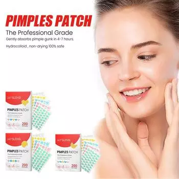 Пластыри от прыщей для лица, красочные симпатичные чехлы от прыщей, гидроколлоидные пластыри от прыщей с чайным маслом, гамамелисом, центеллой азиатской, гиалуроновой кислотой(200 графов) One Size