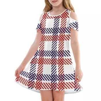 Платье А-силуэта для девочек - летнее повседневное платье без рукавов для малышей 110