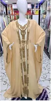 Платье Абая Фараша Длинное платье Рамзан Ид РАСПРОДАЖА Жоржетта Марокканский кафтан Дубай XS белый/золотой