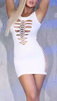 Платье Алисия - Белый S/M прозрачный