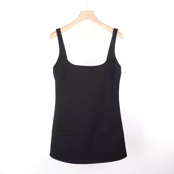 Платье Andre Cour ge 23SS Courr e на подтяжках, мини, черное 123CRO166PL00079999