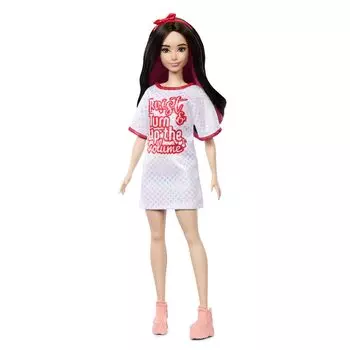 Платье Барби Барби 65 Fashionista для куклы Барби, нарядная белая футболка HRH12 для куклы/дома от 3 лет