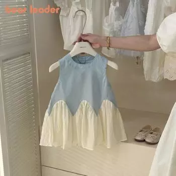 Платье без рукавов для девочек Bear Leader 2-7 лет кружевные лоскутные платья QZ415 2T