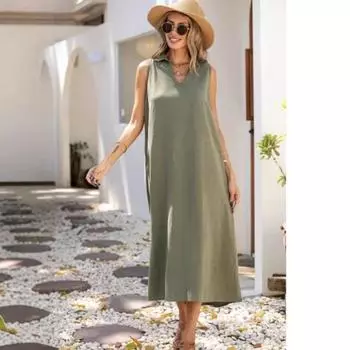 Платье без рукавов Платье без рукавов для женщин XS темно-коричневого