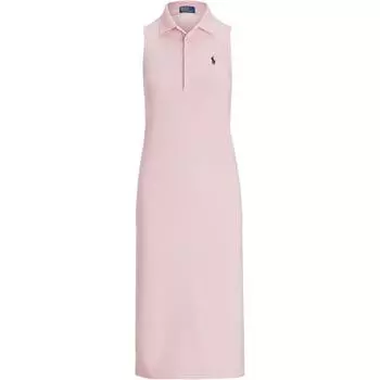 Платье без рукавов Polo Ralph Lauren из эластичного хлопка однотонной расцветки с логотипом в виде пони Женские платья Розовый 211968292-003 XS