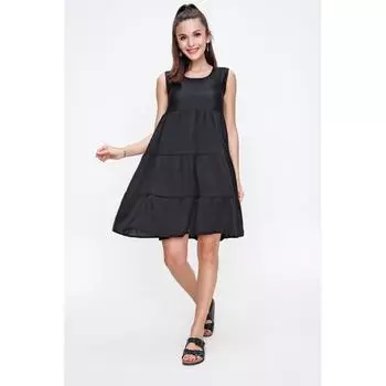 Платье без рукавов с оборками