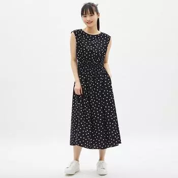 Платье без рукавов с принтом в горошек GU by Uniqlo Z