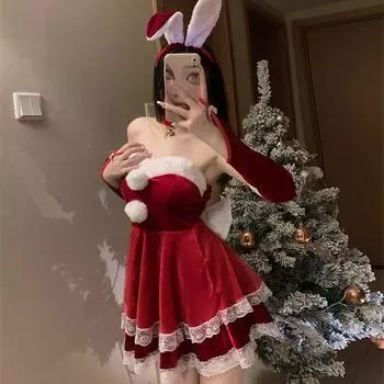 Платье больших размеров, осень-зима, Рождество, Новый год, сексуальное темпераментное короткое платье 2XL