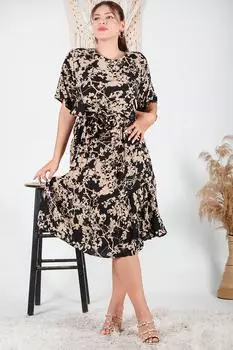 Платье больших размеров с рисунком