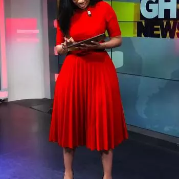 Платье больших размеров с высокой талией и плиссировкой, с поясом - европейская и американская мода L розовый