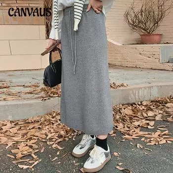 Платье большого размера для женщин с повседневным прямым свободным трикотажным полотном и юбкой-трубой XL чёрный