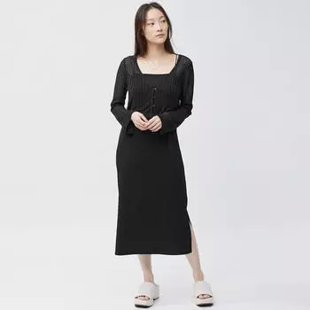 Платье-бретелька из двух предметов GU by Uniqlo + короткое EC, длина от 110,0 до 117,0 см