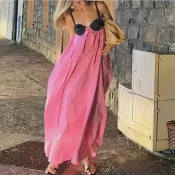 Платье-бюстгальтер с открытой спиной в европейском и американском стиле Small розы красного