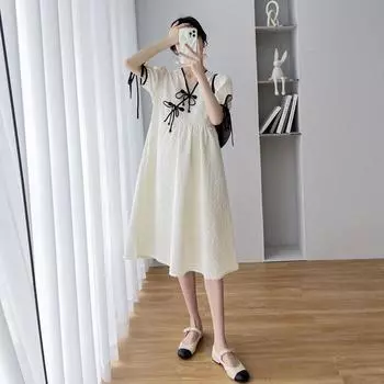 Платье Cheongsam большого размера для беременных Платье Cheongsam для беременных M