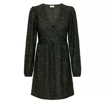 Платье цвета хаки с запахом и воротником под зебру Женский JDY XS хаки