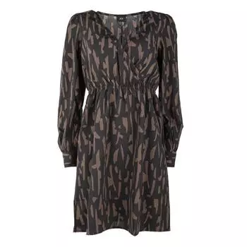 Платье Divya с длинными рукавами и V-образным вырезом, стандартный крой, женщина JDY XS коричневый