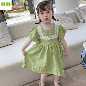 Платье для девочек, 2022 г., детское платье принцессы с пышными рукавами 90cm