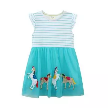 Платье для девочек, летнее платье принцессы с вышивкой в европейском и американском стиле, модное газовое платье для детей 90CM