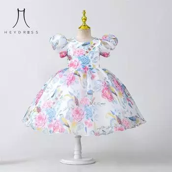 Платье для девочек, летняя детская одежда, новое шифоновое платье принцессы для девочек, недорогое детское платье принцессы с короткими рукавами и принтом 100 розовый