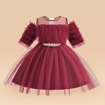 Платье для девочек, свадебное белое кружевное платье для новорожденных, платья для крещения и крещения с милым бантом, бальное платье для девочек на день рождения 110 белый