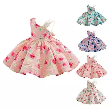 Платье для девочки-принцессы, подходящее по цвету, милое платье без рукавов высокого класса 100 светло-розовый