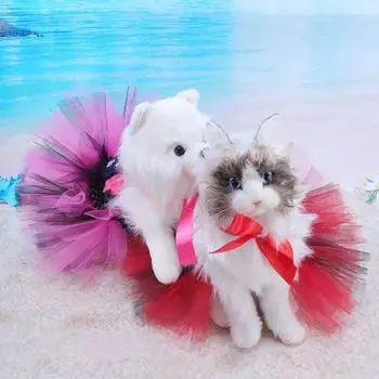 Платье для домашних животных, дышащее красивое платье принцессы для милых собак, одежда для домашних животных L красный