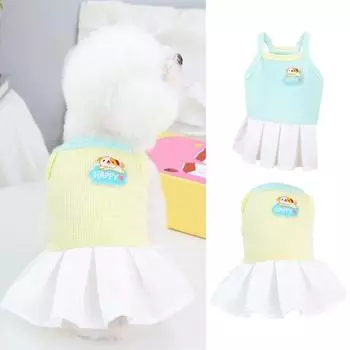 Платье для домашних животных, удобная мягкая хлопковая юбка для щенков и собак, повседневный летний пуловер, одежда XL небесно-голубой