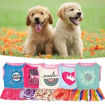 Платье для домашних животных, впитывающее пот, моющееся, безусадочное, цветное, платье с круглым вырезом, принцесса для домашних животных с двумя ногами S розы красного