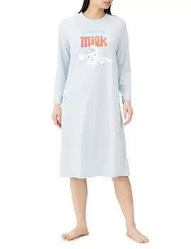 Платье для комнаты Tyrol Chocolate Collaboration Hangyodon Hello Kitty Room Wear Dress Long Sleeve Cinnamoroll Blue M [Sanrio] Женское