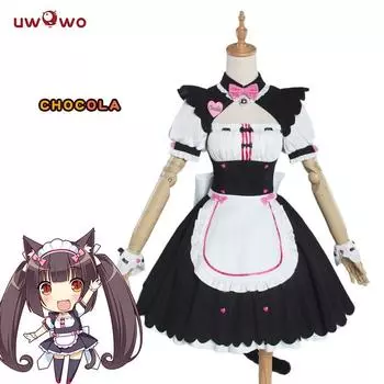 Платье для косплея Uwowo Nekopara, косплей-девушка с мультяшным котом и шоколадом 3XL белый