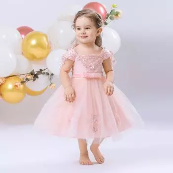 Платье для маленьких девочек, белое платье на крестины, платье на день рождения для маленьких девочек 1 года, праздничное платье принцессы, бальные платья, одежда для маленьких девочек 0–2 лет 70 синий