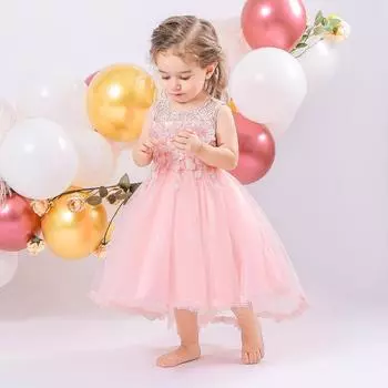 Платье для маленьких девочек, белое платье на крестины, платье на день рождения для маленьких девочек 1 года, праздничное платье принцессы, бальные платья, одежда для маленьких девочек 0–2 лет 70 розовый