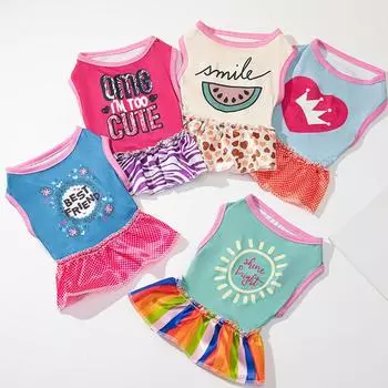 Платье для маленьких собак, юбка с английским принтом для щенков, весна-лето, платья принцессы с кошками, одежда для чихуахуа, одежда для домашних животных, одежда для щенков Йорка S