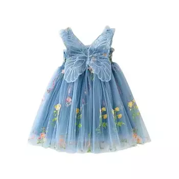 Платье для малышей на день рождения, платья для девочек из тюля 100 синий