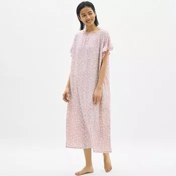 Платье для отдыха GU by Uniqlo с коротким рукавом и цветком +E