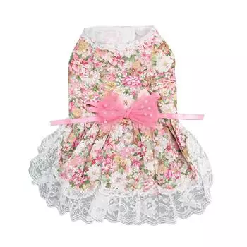 Платье для собак, мягкое, дышащее, милое, стильное, цветочное платье для щенков с бантом на каждый день, свадьбу, день рождения M