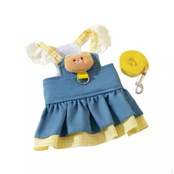 Платье для собак, платья для кошек, платья для принцесс, милый медведь, летняя одежда, шлейка с D-образными кольцами M