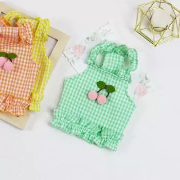 Платье для собаки, милое красивое хлопковое платье Pet Little Cherry для щенка XS оранжевый