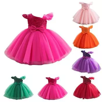 Платье для вечеринки и танцев для маленькой девочки, бальное платье принцессы с пайетками 100 армия зеленый