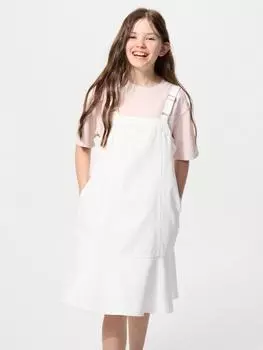 Платье-джемпер из денима для девочек Uniqlo 01 OFF WHITE/KIDS 100