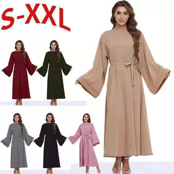 Платье EBay Мусульманское платье часовни Большая женская одежда Осеннее платье-халат на Ближнем Востоке S чёрный