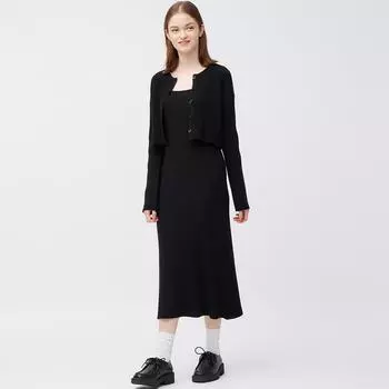 Платье Gu Multi Way Rib Knit с длинными рукавами 09 BLACK/XS