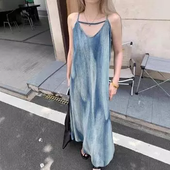 Платье-халтер French Tie Dye, детское летнее свободное облегающее красивое пляжное платье для отдыха на пляже Санья S