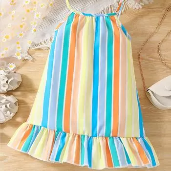 Платье-халтер в цветную полоску для девочек от 9 месяцев до 5 лет 80(9-12M)
