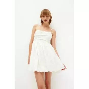 Платье HM Bubble Hem, белое